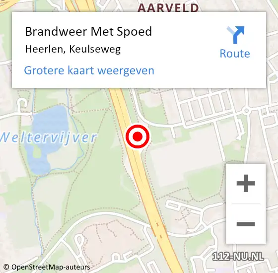 Locatie op kaart van de 112 melding: Brandweer Met Spoed Naar Heerlen, Keulseweg op 1 januari 2023 02:02