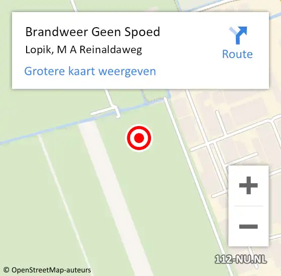 Locatie op kaart van de 112 melding: Brandweer Geen Spoed Naar Lopik, M A Reinaldaweg op 1 januari 2023 02:17