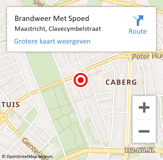 Locatie op kaart van de 112 melding: Brandweer Met Spoed Naar Maastricht, Clavecymbelstraat op 1 januari 2023 02:19