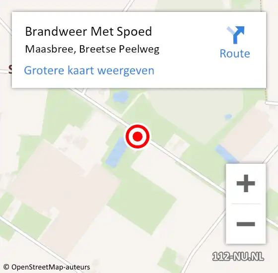 Locatie op kaart van de 112 melding: Brandweer Met Spoed Naar Maasbree, Breetse Peelweg op 1 januari 2023 02:44