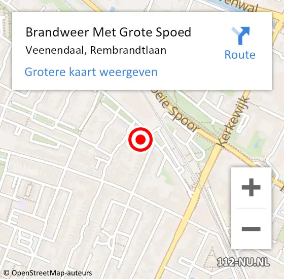 Locatie op kaart van de 112 melding: Brandweer Met Grote Spoed Naar Veenendaal, Rembrandtlaan op 1 januari 2023 02:47