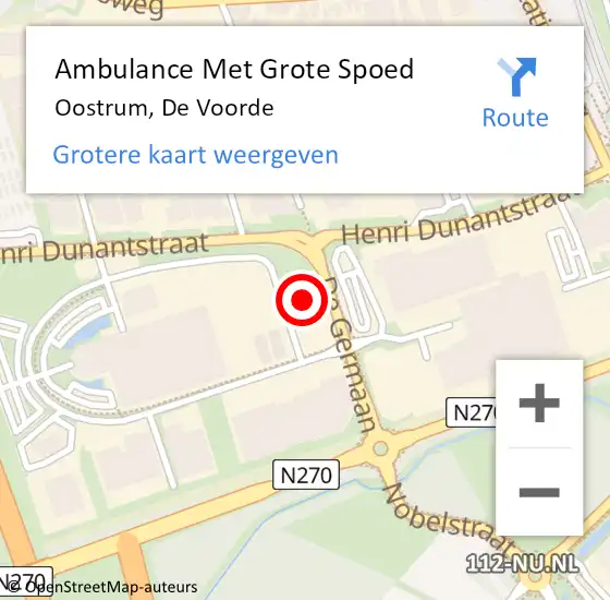 Locatie op kaart van de 112 melding: Ambulance Met Grote Spoed Naar Oostrum, De Voorde op 1 januari 2023 02:59