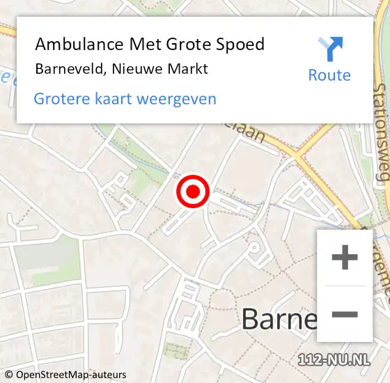 Locatie op kaart van de 112 melding: Ambulance Met Grote Spoed Naar Barneveld, Nieuwe Markt op 1 januari 2023 03:08