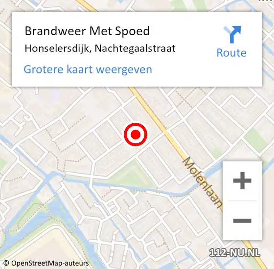 Locatie op kaart van de 112 melding: Brandweer Met Spoed Naar Honselersdijk, Nachtegaalstraat op 1 januari 2023 03:09