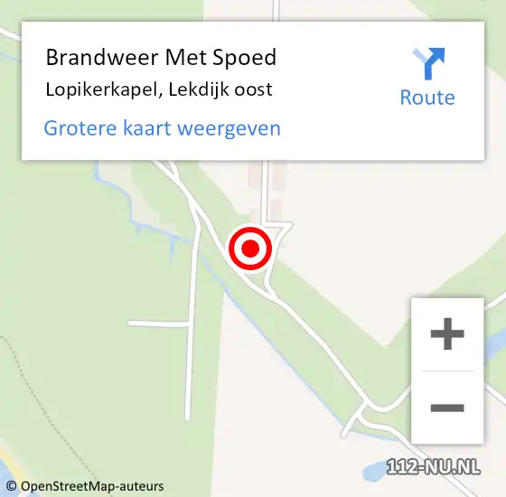 Locatie op kaart van de 112 melding: Brandweer Met Spoed Naar Lopikerkapel, Lekdijk oost op 1 januari 2023 07:43