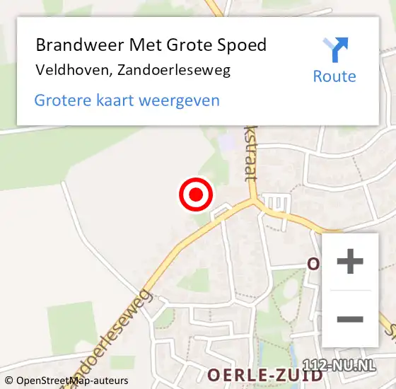 Locatie op kaart van de 112 melding: Brandweer Met Grote Spoed Naar Veldhoven, Zandoerleseweg op 1 januari 2023 08:57