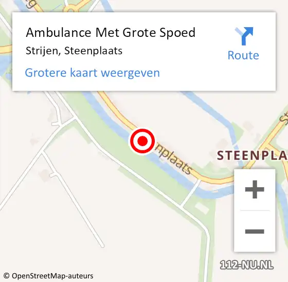 Locatie op kaart van de 112 melding: Ambulance Met Grote Spoed Naar Strijen, Steenplaats op 1 januari 2023 10:30