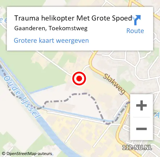 Locatie op kaart van de 112 melding: Trauma helikopter Met Grote Spoed Naar Gaanderen, Toekomstweg op 1 januari 2023 10:44