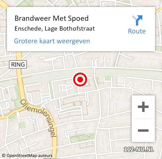 Locatie op kaart van de 112 melding: Brandweer Met Spoed Naar Enschede, Lage Bothofstraat op 1 januari 2023 12:55