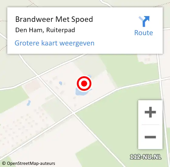 Locatie op kaart van de 112 melding: Brandweer Met Spoed Naar Den Ham, Ruiterpad op 1 januari 2023 20:04