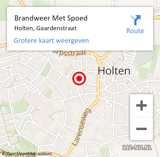 Locatie op kaart van de 112 melding: Brandweer Met Spoed Naar Holten, Gaardenstraat op 1 januari 2023 22:01