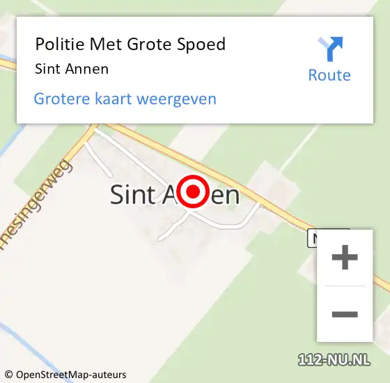 Locatie op kaart van de 112 melding: Politie Met Grote Spoed Naar Sint Annen op 2 januari 2023 07:19