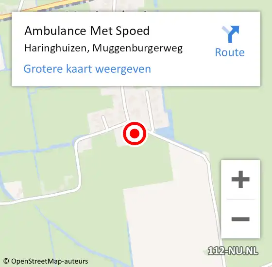 Locatie op kaart van de 112 melding: Ambulance Met Spoed Naar Haringhuizen, Muggenburgerweg op 2 januari 2023 10:17
