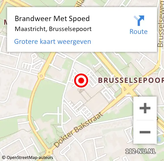 Locatie op kaart van de 112 melding: Brandweer Met Spoed Naar Maastricht, Brusselsepoort op 2 januari 2023 10:47
