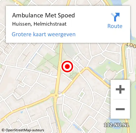 Locatie op kaart van de 112 melding: Ambulance Met Spoed Naar Huissen, Helmichstraat op 2 januari 2023 16:47
