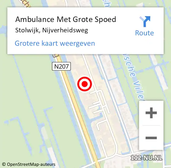 Locatie op kaart van de 112 melding: Ambulance Met Grote Spoed Naar Stolwijk, Nijverheidsweg op 2 januari 2023 22:09