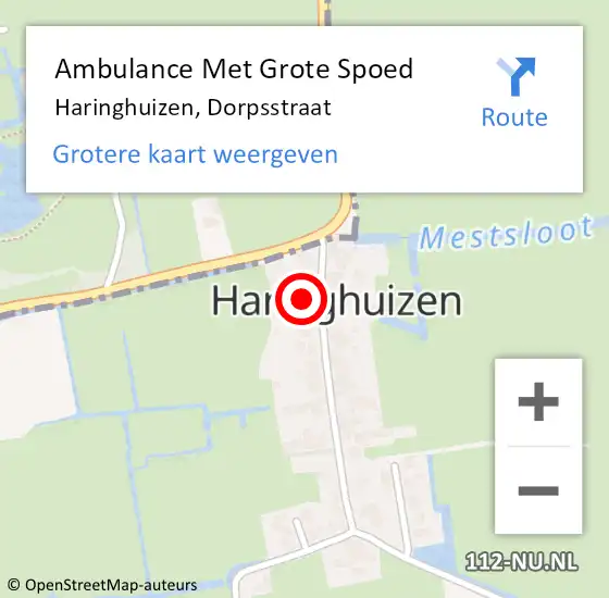 Locatie op kaart van de 112 melding: Ambulance Met Grote Spoed Naar Haringhuizen, Dorpsstraat op 3 januari 2023 05:18