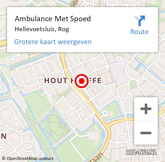 Locatie op kaart van de 112 melding: Ambulance Met Spoed Naar Hellevoetsluis, Rog op 3 januari 2023 07:42