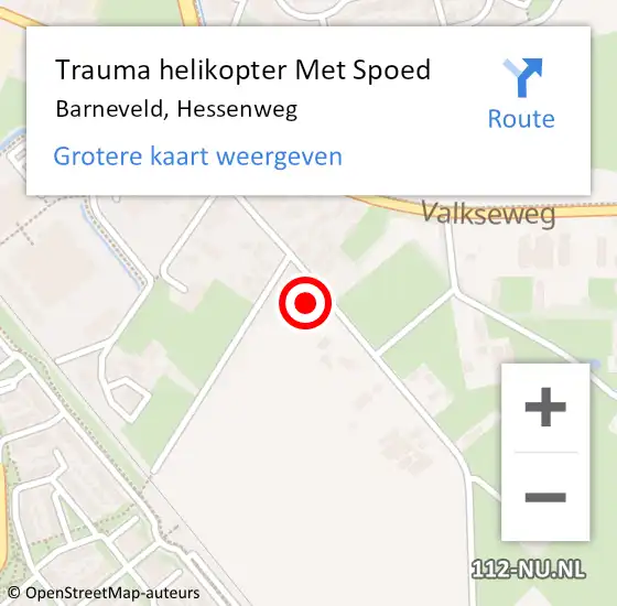 Locatie op kaart van de 112 melding: Trauma helikopter Met Spoed Naar Barneveld, Hessenweg op 3 januari 2023 10:40