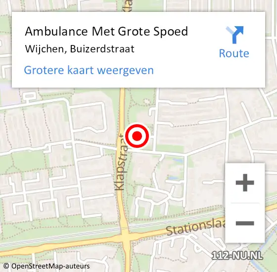 Locatie op kaart van de 112 melding: Ambulance Met Grote Spoed Naar Wijchen, Buizerdstraat op 3 januari 2023 11:12