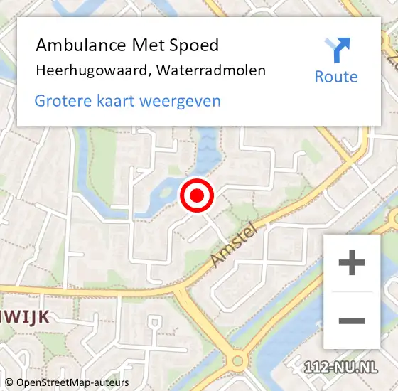 Locatie op kaart van de 112 melding: Ambulance Met Spoed Naar Heerhugowaard, Waterradmolen op 3 januari 2023 11:19