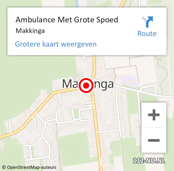Locatie op kaart van de 112 melding: Ambulance Met Grote Spoed Naar Makkinga op 3 januari 2023 11:48