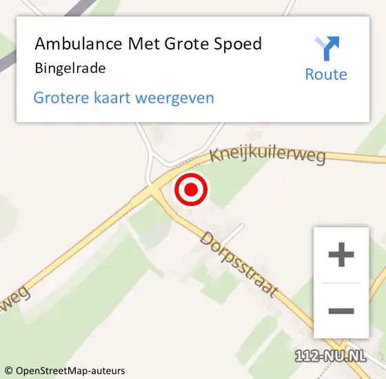 Locatie op kaart van de 112 melding: Ambulance Met Grote Spoed Naar Bingelrade op 11 augustus 2014 00:25