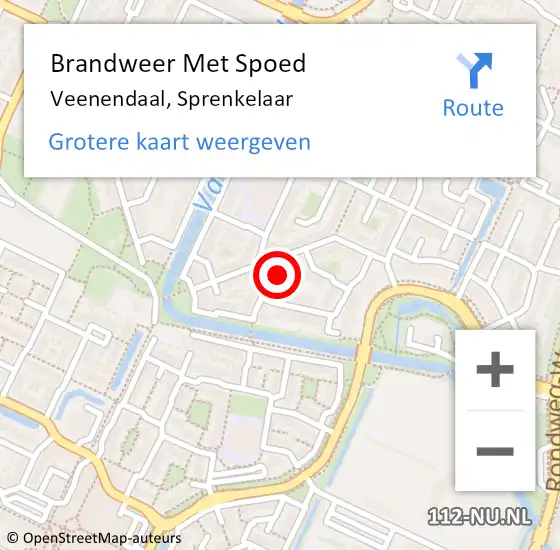 Locatie op kaart van de 112 melding: Brandweer Met Spoed Naar Veenendaal, Sprenkelaar op 3 januari 2023 17:38
