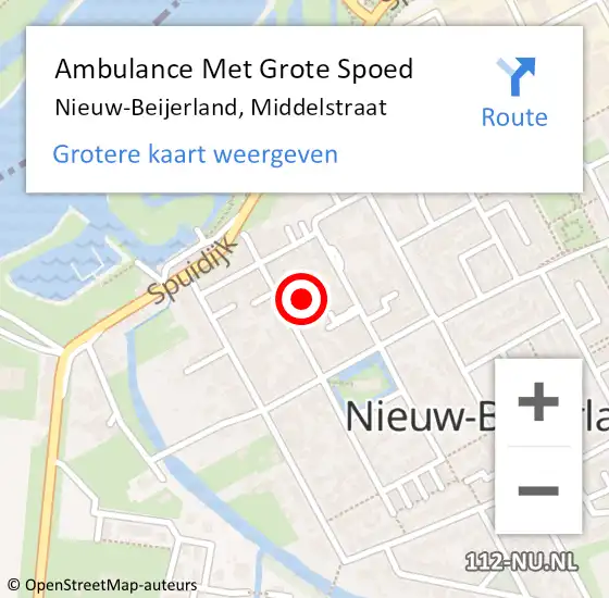 Locatie op kaart van de 112 melding: Ambulance Met Grote Spoed Naar Nieuw-Beijerland, Middelstraat op 3 januari 2023 18:18