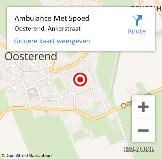 Locatie op kaart van de 112 melding: Ambulance Met Spoed Naar Oosterend, Ankerstraat op 3 januari 2023 20:14