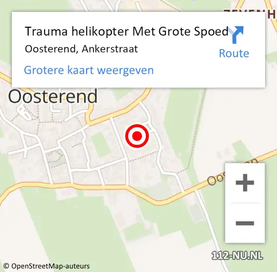 Locatie op kaart van de 112 melding: Trauma helikopter Met Grote Spoed Naar Oosterend, Ankerstraat op 3 januari 2023 20:15