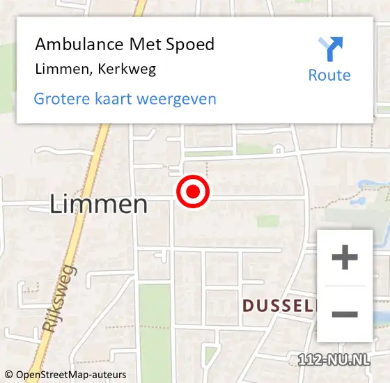Locatie op kaart van de 112 melding: Ambulance Met Spoed Naar Limmen, Kerkweg op 4 januari 2023 03:54