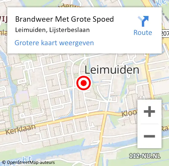 Locatie op kaart van de 112 melding: Brandweer Met Grote Spoed Naar Leimuiden, Lijsterbeslaan op 4 januari 2023 05:46
