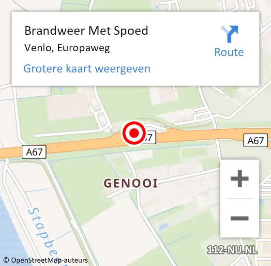 Locatie op kaart van de 112 melding: Brandweer Met Spoed Naar Venlo, Europaweg op 4 januari 2023 09:13