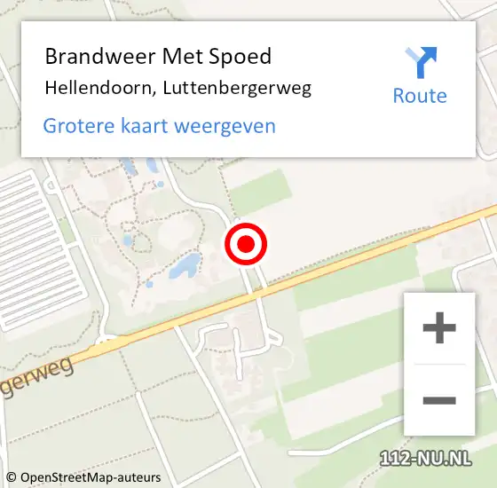 Locatie op kaart van de 112 melding: Brandweer Met Spoed Naar Hellendoorn, Luttenbergerweg op 4 januari 2023 10:35