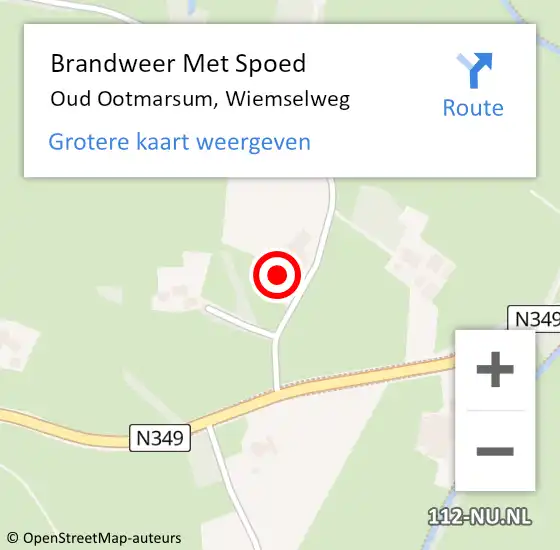 Locatie op kaart van de 112 melding: Brandweer Met Spoed Naar Oud Ootmarsum, Wiemselweg op 4 januari 2023 15:27