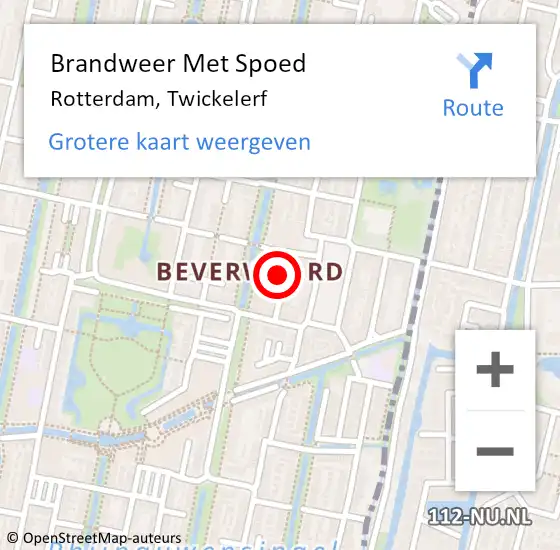 Locatie op kaart van de 112 melding: Brandweer Met Spoed Naar Rotterdam, Twickelerf op 4 januari 2023 17:49
