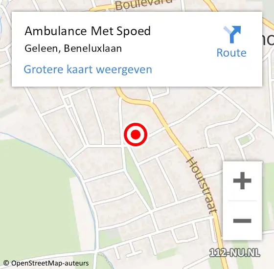 Locatie op kaart van de 112 melding: Ambulance Met Spoed Naar Geleen, Beneluxlaan op 4 januari 2023 19:22