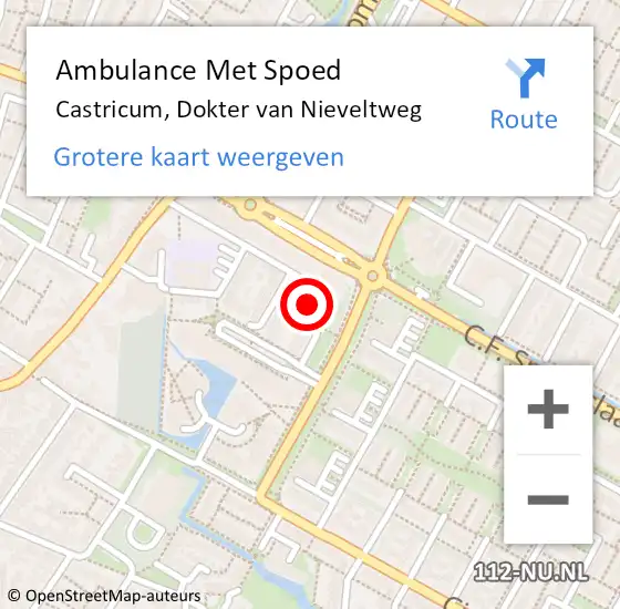 Locatie op kaart van de 112 melding: Ambulance Met Spoed Naar Castricum, Dokter van Nieveltweg op 4 januari 2023 22:31