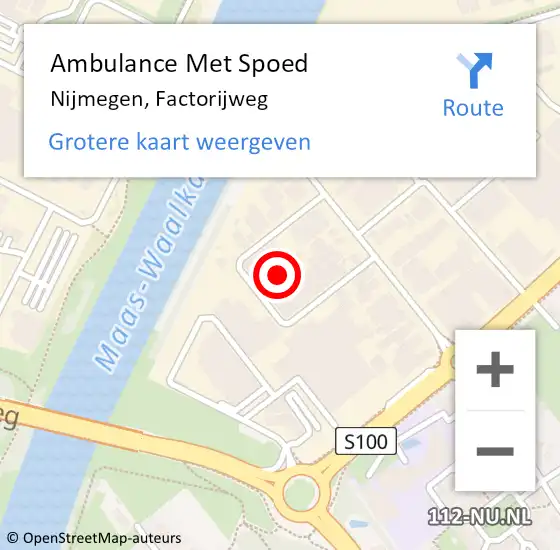 Locatie op kaart van de 112 melding: Ambulance Met Spoed Naar Nijmegen, Factorijweg op 5 januari 2023 02:20