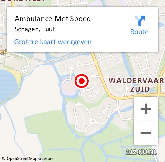 Locatie op kaart van de 112 melding: Ambulance Met Spoed Naar Schagen, Fuut op 5 januari 2023 08:42