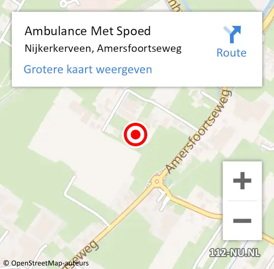 Locatie op kaart van de 112 melding: Ambulance Met Spoed Naar Nijkerkerveen, Amersfoortseweg op 5 januari 2023 08:58