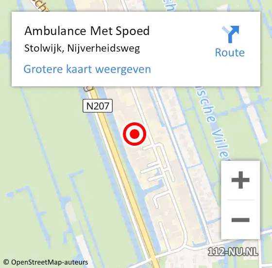 Locatie op kaart van de 112 melding: Ambulance Met Spoed Naar Stolwijk, Nijverheidsweg op 5 januari 2023 08:58