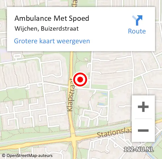 Locatie op kaart van de 112 melding: Ambulance Met Spoed Naar Wijchen, Buizerdstraat op 5 januari 2023 09:27