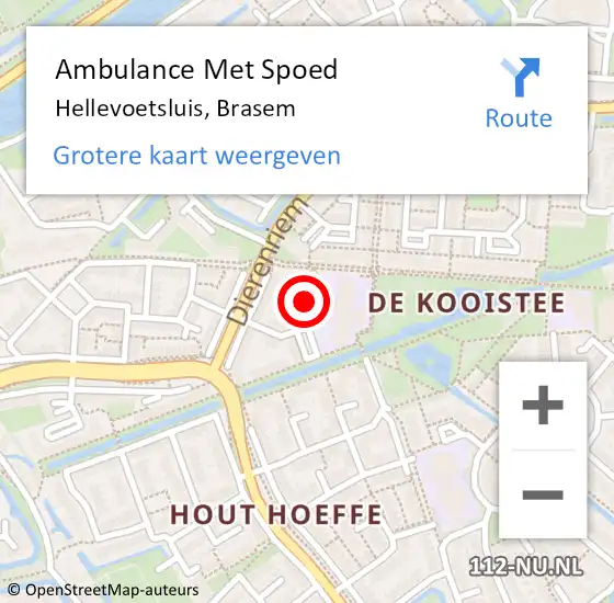 Locatie op kaart van de 112 melding: Ambulance Met Spoed Naar Hellevoetsluis, Brasem op 5 januari 2023 11:08