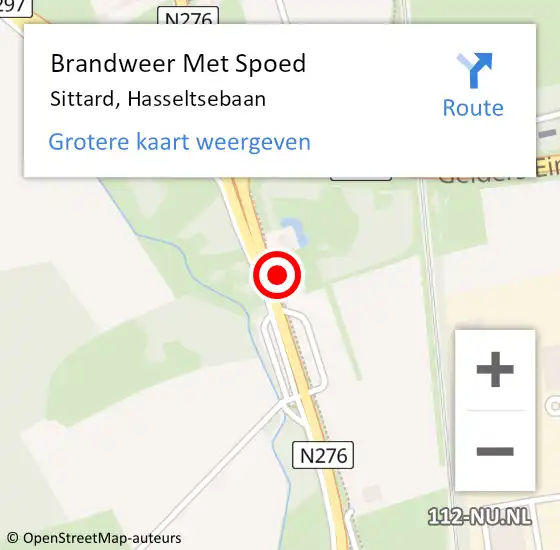 Locatie op kaart van de 112 melding: Brandweer Met Spoed Naar Sittard, Hasseltsebaan op 5 januari 2023 12:27