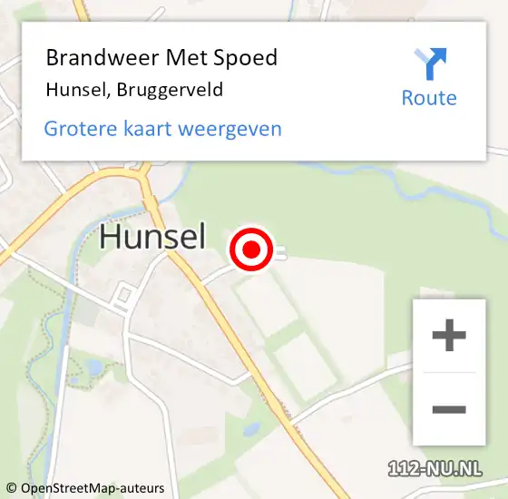 Locatie op kaart van de 112 melding: Brandweer Met Spoed Naar Hunsel, Bruggerveld op 5 januari 2023 15:10