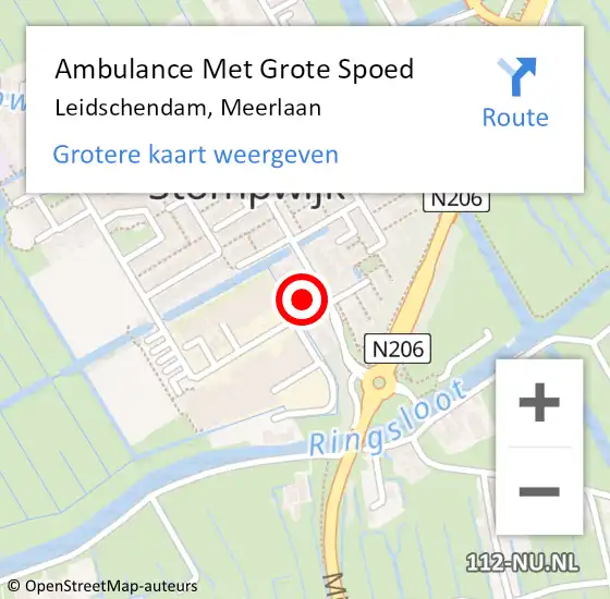 Locatie op kaart van de 112 melding: Ambulance Met Grote Spoed Naar Leidschendam, Meerlaan op 5 januari 2023 15:45
