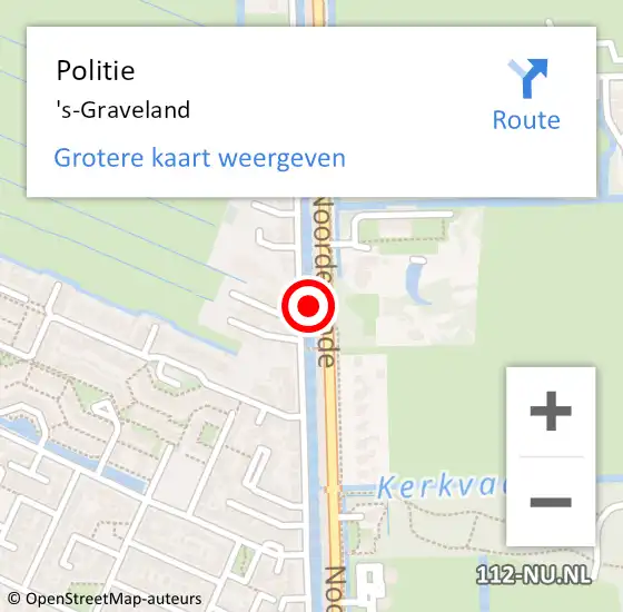 Locatie op kaart van de 112 melding: Politie 's-Graveland op 5 januari 2023 19:02