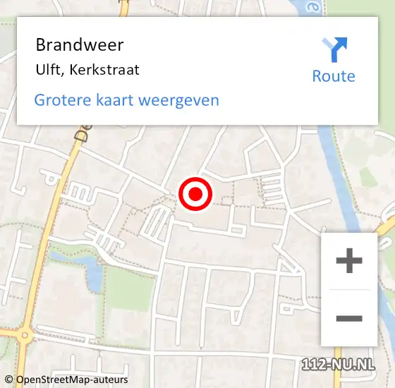 Locatie op kaart van de 112 melding: Brandweer Ulft, Kerkstraat op 5 januari 2023 19:46
